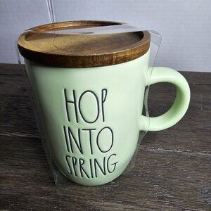 NWT Rae Dunn Artisan Hop Into Spring Pastel Green Mug 2021 Easter Magenta